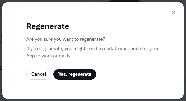 Confirm before regenerate keys and tokens